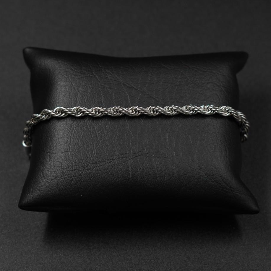 TOBILLERA LAZO PLATEDA ACERO NOXIDABLE